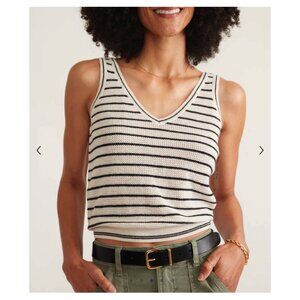 NWT Marine Layer Finley Sweater Tank Top V-Neck Striped Linen & Cotton Blend XS